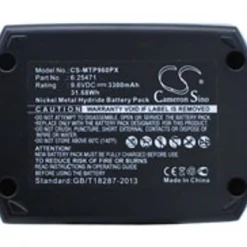 Replacement for Metabo Bsz9.6 Battery