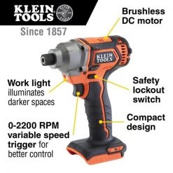 Battery-Operated Compact Impact Driver, 1/4-Inch Hex Drive, Tool Only