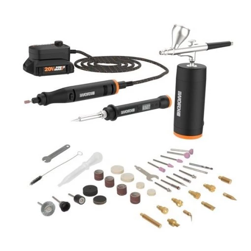 20V MAKERX 3pc Combo Kit – Rotary Tool + Crafting Tool + Air Brush