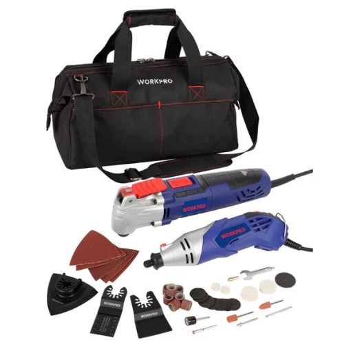 WORKPRO Rotary and Oscillating Tool Combo Kit, Various Disks and Blade