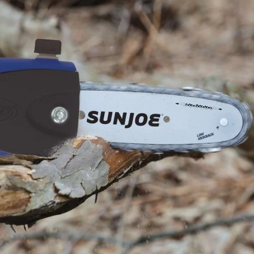 8" Battery Powered Cordless Telescoping Pole Chain Saw, Blue