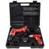 Fleming Supply Cordless Drill and 3.6V Driver Set, 74-piece Bits, 2 12V Batteries, Charger, Case