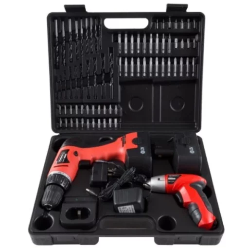Fleming Supply Cordless Drill and 3.6V Driver Set, 74-piece Bits, 2 12V Batteries, Charger, Case 1 Fleming Supply Cordless Drill and 3.6V Driver Set, 74-piece Bits, 2 12V Batteries, Charger, Case