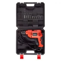 Electric Power Drill with 6-Foot Cord, Variable Speed, Reversable Wired Screwdriver with Bubble Level
