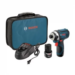 Bosch 2493286 12V Max 0.25 in. Hex Cordless Impact Driver Kit; Blue - 930 in-lbs