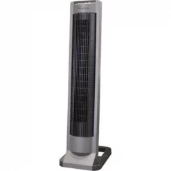 35 in. Tall Column Fan with Oscillating Grill; Dark Grey & Black