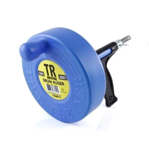 TR Industrial TR88012 Drum Auger for Plumbing; 0.25 in. x 25 ft. Spring Cable 1 TR Industrial TR88012 Drum Auger for Plumbing; 0.25 in. x 25 ft. Spring Cable