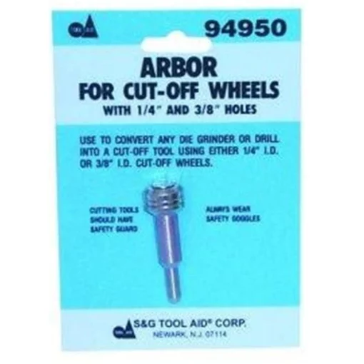 SG Tool Aid SGT94950 Arbor for Cut-Off Wheels with 1/4 and 3/8 Inch Center Holes