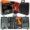 Trademark Poker 78 Pc 18 Volt Cordless Drill Set many extras