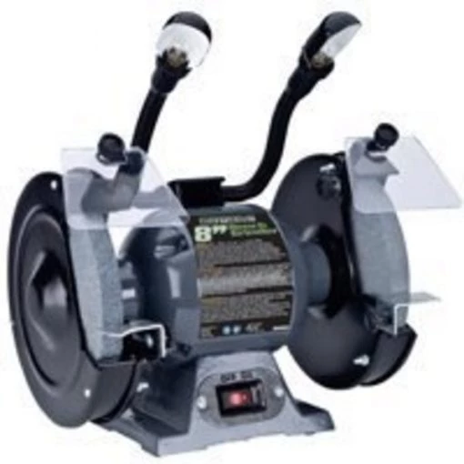 Genesis GBG800L Bench Grinder with Lights, 120 V, 8 in Dia Wheel