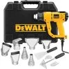Dewalt Heat Gun Kit, Electric Powered, 120V AC, Variable Temp. Setting, 1,550 W Watt, Pistol Handle