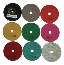 Hydro-Handle Polishing Pad Set, Resin, 3 in.