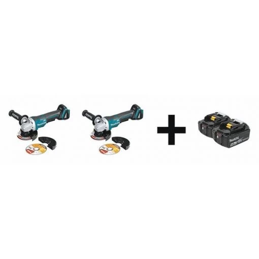 Angle Grinder Combo Kit, 18V DC, 5 in Wheel Dia.