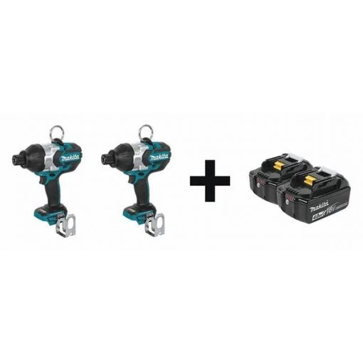 Makita 18V 7/16" Hex (2) Mfr. No. BL1840B-2 Batteries; (2) Impact Wrench's 1 18V 7/16" Hex (2) Mfr. No. BL1840B-2 Batteries; (2) Impact Wrench's