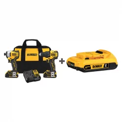 Dewalt Cordless Impact Driver Kit, 1/4", 20.0V