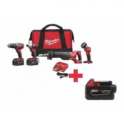 Cordless Combination Kit, 18.0V, 4 Tools