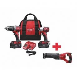 Milwaukee Cordless Combination Kit, 18.0V, 3 Tools