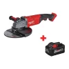 Milwaukee Battery Included Angle Grinder, 18V DC, 9 in Wheel Dia.