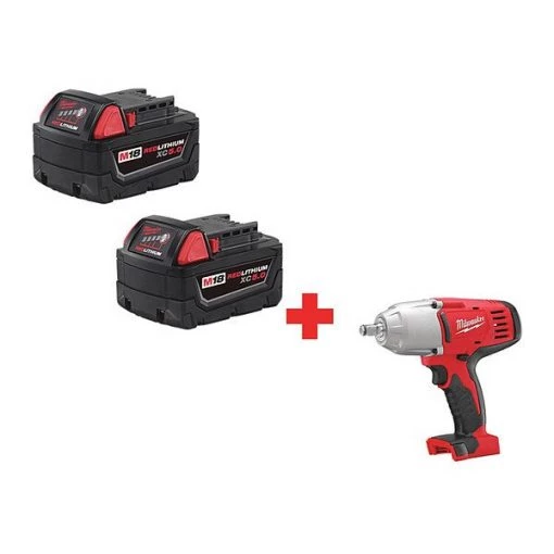 18.0 1/2" Cordless Impact Wrench, (2) Batteries
