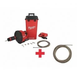 Milwaukee 50 ft Cordless Drain Cleaning Machine, 18V
