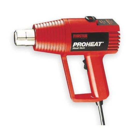 Heat Gun Kit, Electric Powered, 120V AC, Variable Temp. Setting, 1,300 W Watt, Pistol Handle
