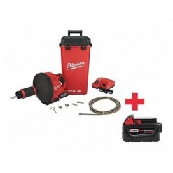 Milwaukee 50 ft Cordless Drain Cleaning Machine, 18V