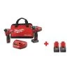Milwaukee Cordless Combination Kit, 2 Tools, 12V DC