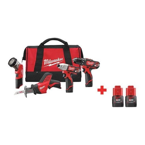 Cordless Combination Kit, 4 Tools, 12V DC