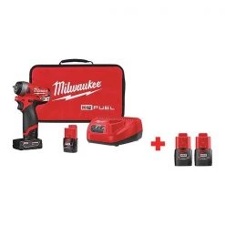 Milwaukee M12 FUEL(TM) 12.0 1/4" Cordless Impact Wrench Kit, Case
