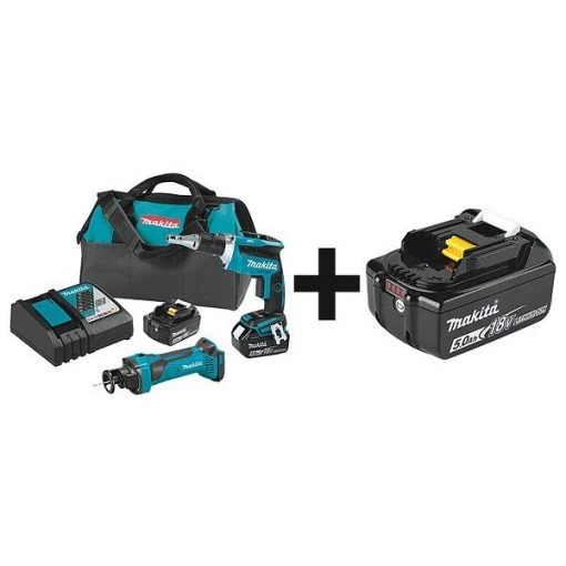 Makita Cordless Combination Kit, 2 Tools, 18V DC 1 Cordless Combination Kit, 2 Tools, 18V DC