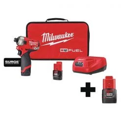 M12 FUEL™ SURGE™ 1/4" Hex Hydraulic Driver Kit w/ 2 Battery