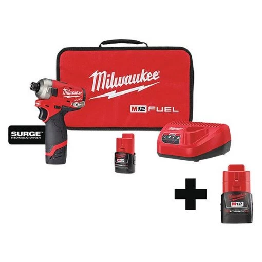 M12 FUEL™ SURGE™ 1/4" Hex Hydraulic Driver Kit w/ 2 Battery