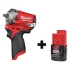 Milwaukee Impact Wrench, Bare Tool, Battery, 12VDC