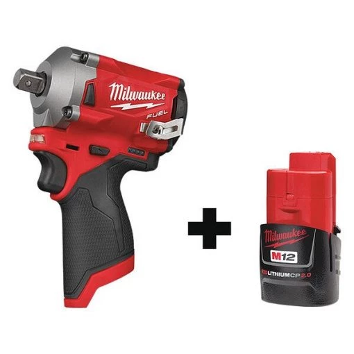 Milwaukee Impact Wrench, Bare Tool, Battery, 12VDC 1 Impact Wrench, Bare Tool, Battery, 12VDC