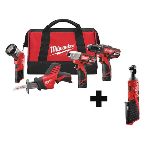 Milwaukee Cordless Combination Kit, 12V, (4) Tools 1 Cordless Combination Kit, 12V, (4) Tools