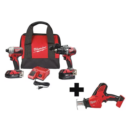Milwaukee Cordless Combination Kit, 18V, (3) Tools 1 Cordless Combination Kit, 18V, (3) Tools