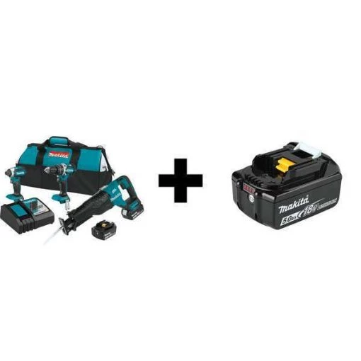Makita Cordless Combination Kit, 18V DC, 3 Tools 1 Cordless Combination Kit, 18V DC, 3 Tools
