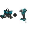 Makita Impact Driver, 1/4 in Hex Drive, Straight