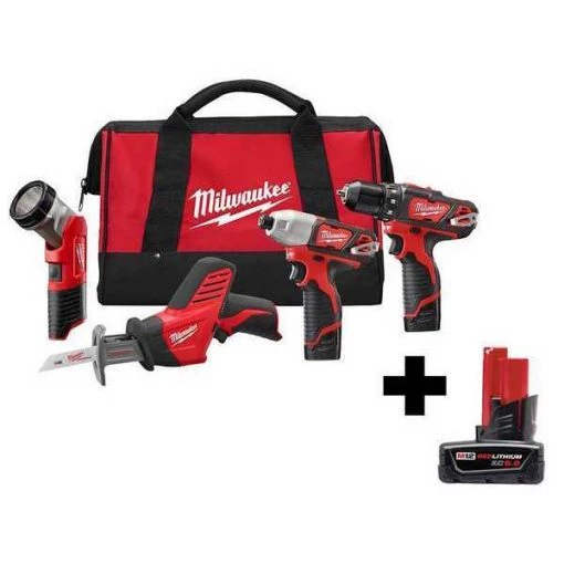 Cordless Combination Kit, 4 Tools, 12V DC