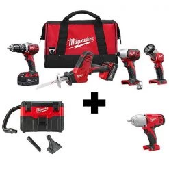 Cordless Combination Kit, 18V, 6 Tools