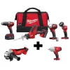 Milwaukee Cordless Combination Kit, 18V, 6 Tools