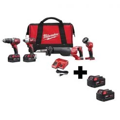 Milwaukee Cordless Combination Kit, 18V, 4 Tools