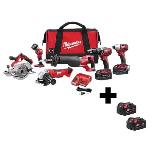 Milwaukee Cordless Combination Kit, 18V, 6 Tools 1 Cordless Combination Kit, 18V, 6 Tools