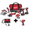 Milwaukee Cordless Combination Kit, 18V, 8 Tools