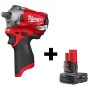 Milwaukee Impact Wrench, Cordless, 12V DC, 2700 RPM