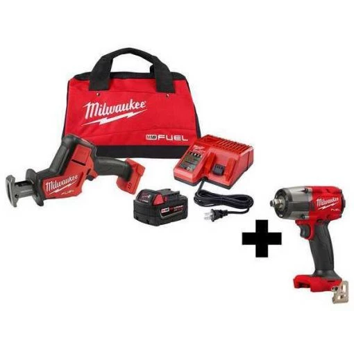 Milwaukee M18 Hackzall Kit and 1/2" Impact Wrench 1 M18 Hackzall Kit and 1/2" Impact Wrench