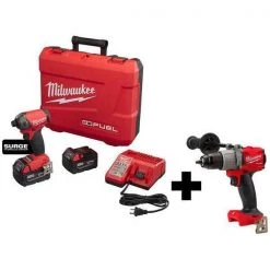 Milwaukee M18 1/4" Hex Hyd Kit and 1/2" Hamr Drill
