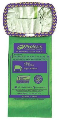 Proteam Intercept Micro Filter Bag, Open Collar, Fits Super HalfVac Pro (10 pk.)