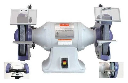 Bench Grinder, 10 in Max. Wheel Dia, 36/120 Grinding Wheel Grit