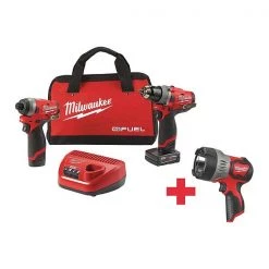 Milwaukee Cordless Combo Kit, 12.0V, 2 Tools 2 Cordless Combo Kit, 12.0V, 2 Tools
